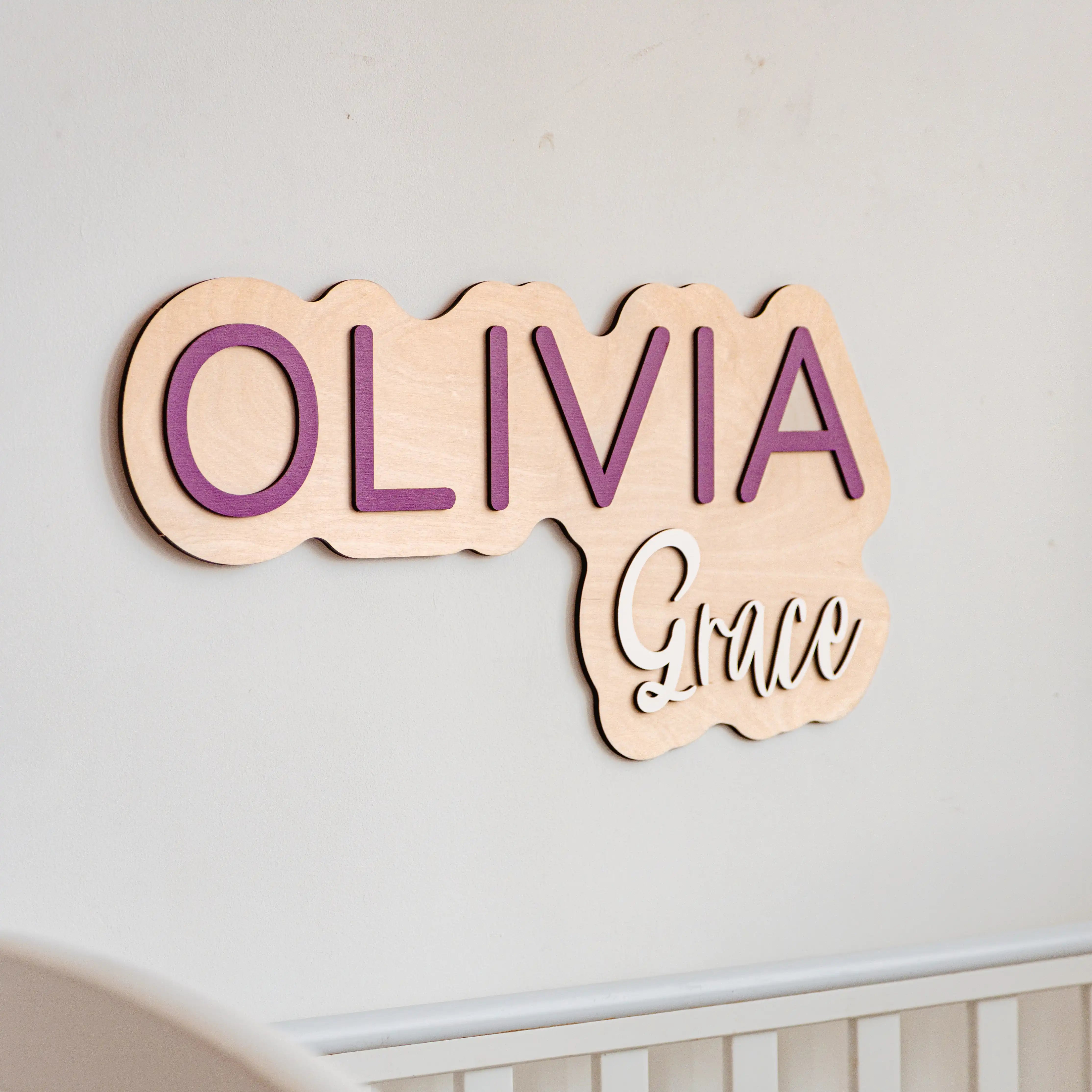 Custom Wooden Nursery Name Sign Personalized Wooden Decor Busypuzzle