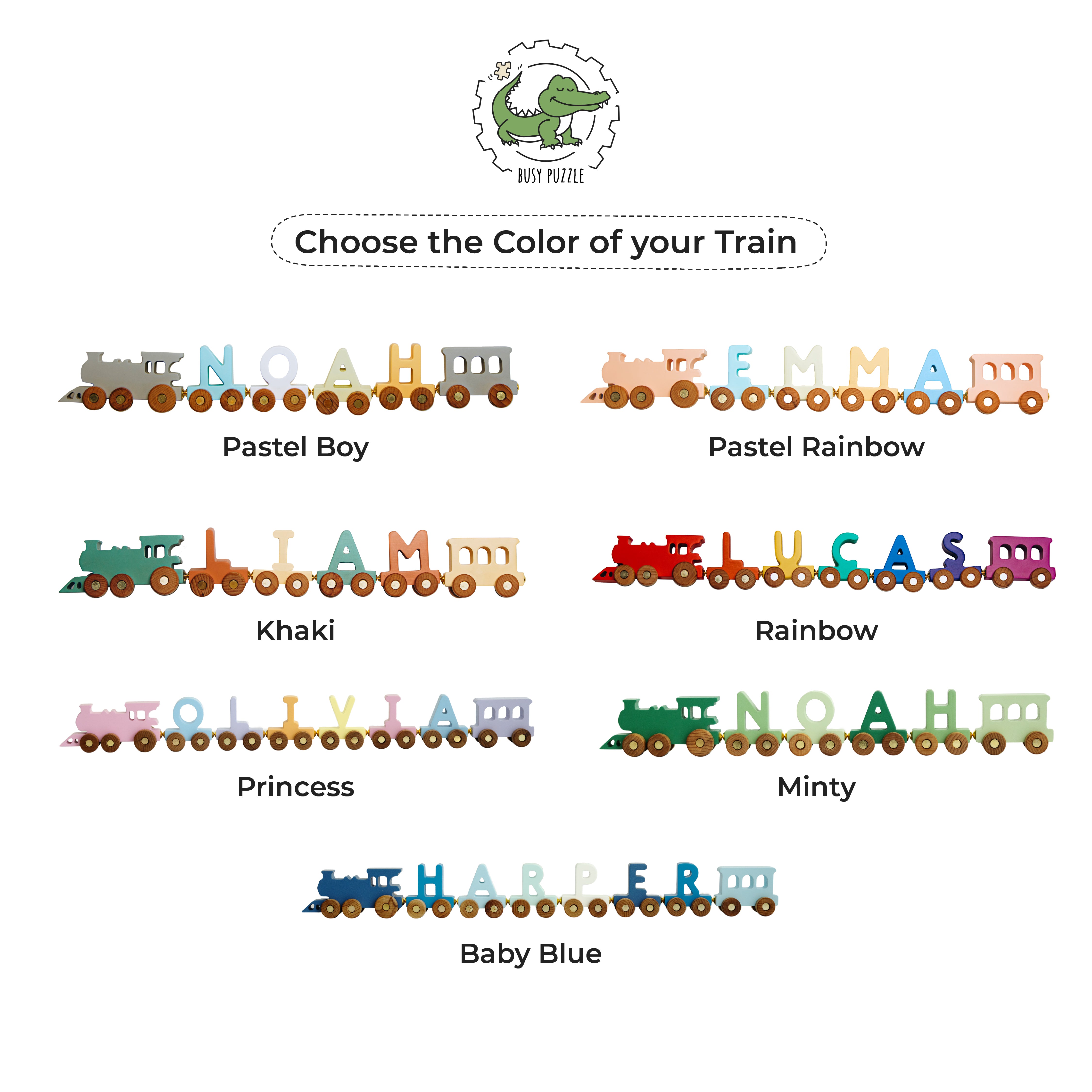 Build Your Name with a Custom Letter Train Eco-Friendly Wooden Trains Busypuzzle