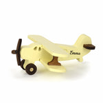 Personalized Wooden Biplane – Custom Name & Color Toy Eco-Friendly Wooden Vehicles Busypuzzle