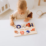 Custom Sports Theme Name Puzzle – First Birthday Keepsake for Boys and Girls