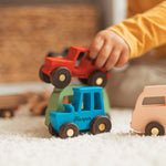 Wooden Colored Cars - Personalized Wooden Vehicle Toy Wooden Cars Busypuzzle