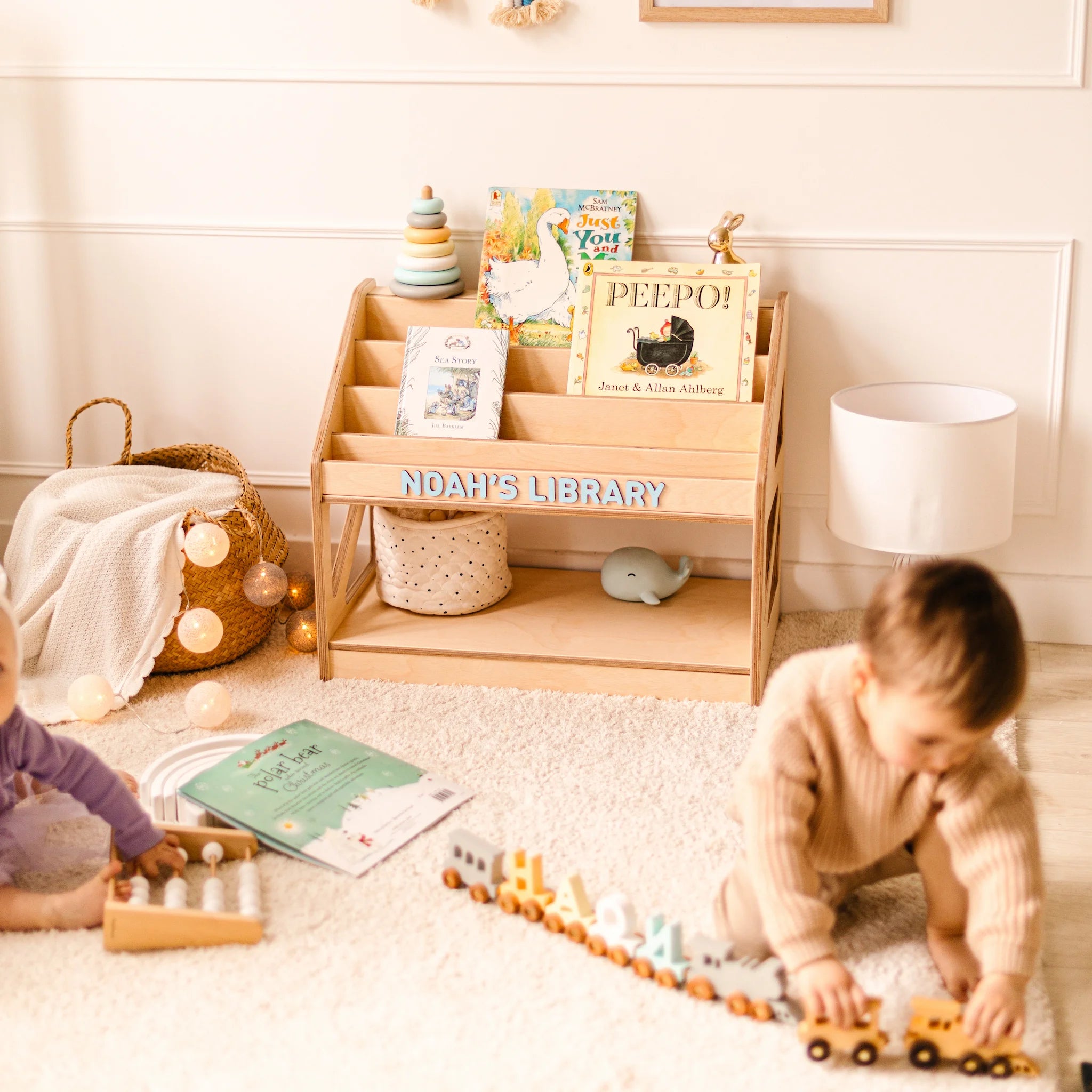 Personalized Montessori Bookshelf for Kids & Toddlers Nursery Furniture Busypuzzle