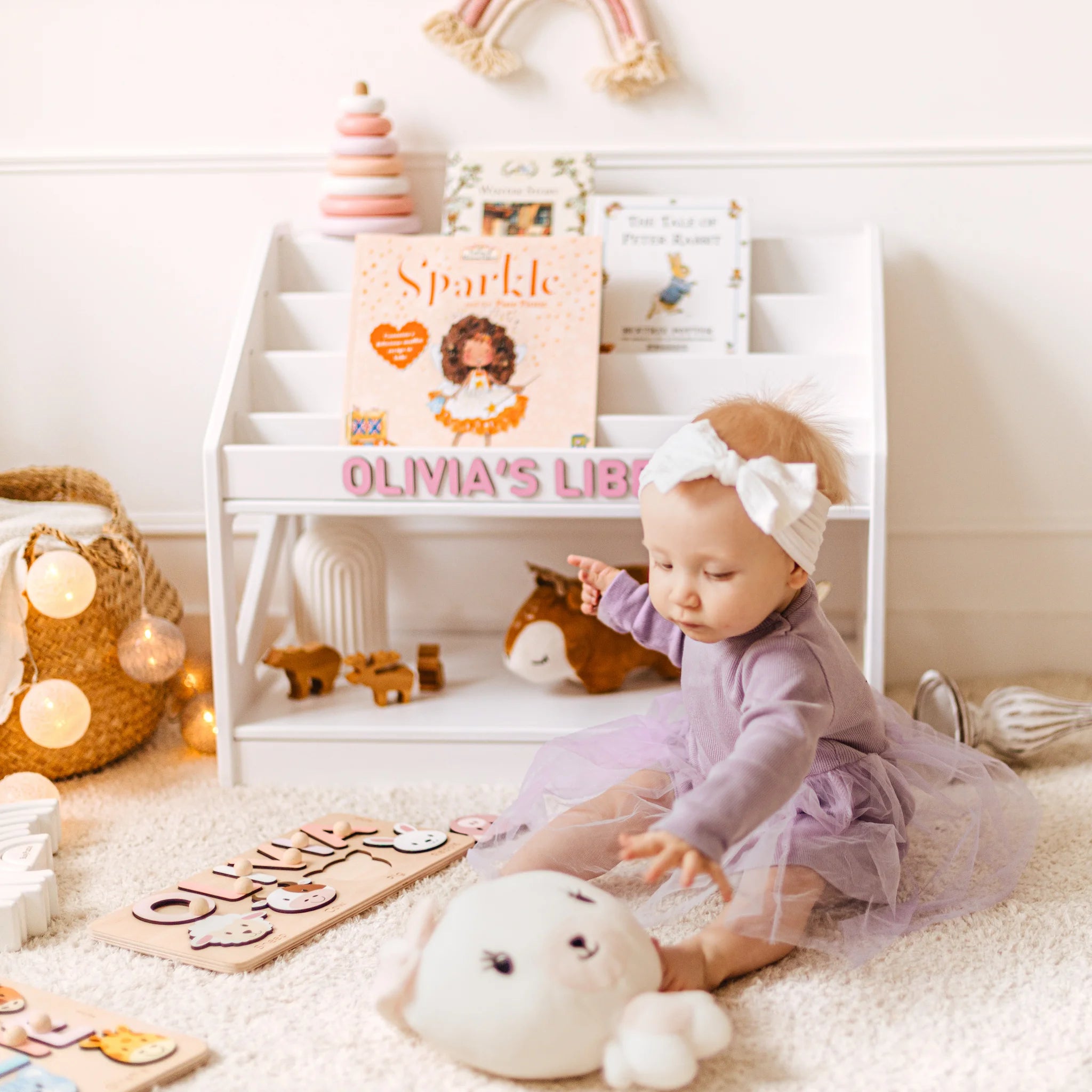 Personalized Montessori Bookshelf for Kids & Toddlers Nursery Furniture Busypuzzle