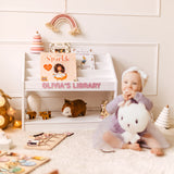 White Wooden Montessori Bookshelf – Custom Kids Book Display