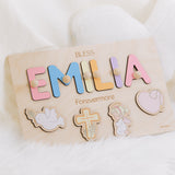 Baby Name Puzzle for Dedication – Christian Nursery Gift