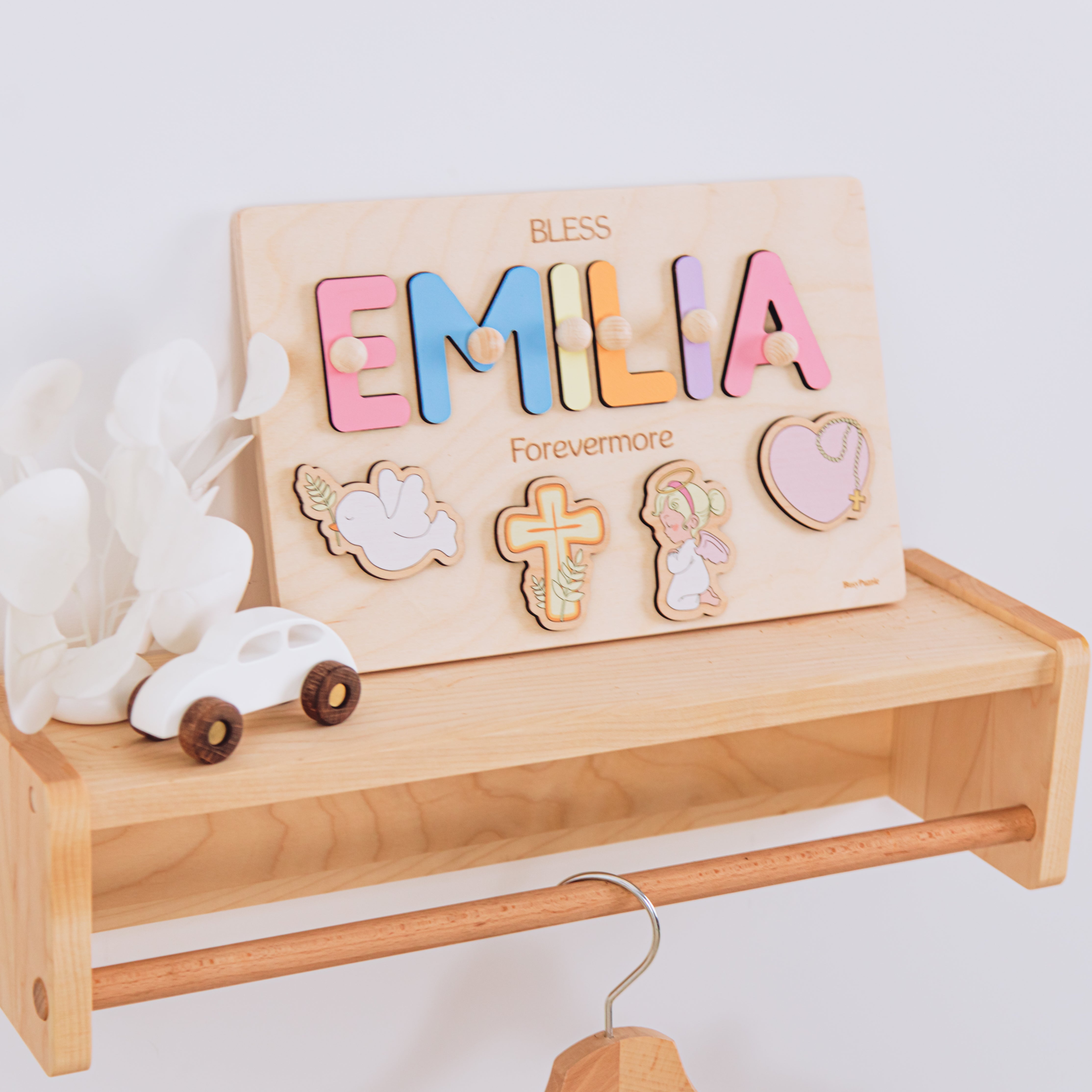 Baby Name Puzzle for Dedication – Christian Nursery Gift  Busypuzzle