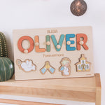 Baby Name Puzzle for Dedication – Christian Nursery Gift  Busypuzzle