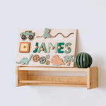 Personalized Themed Busy Board for Toddlers – Dino, & Woodland Wooden Toy Wooden Busy Boards Busypuzzle