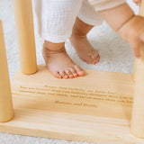 Toddler Step Stool with Name Puzzle – Farm Animal Theme – Montessori Furniture