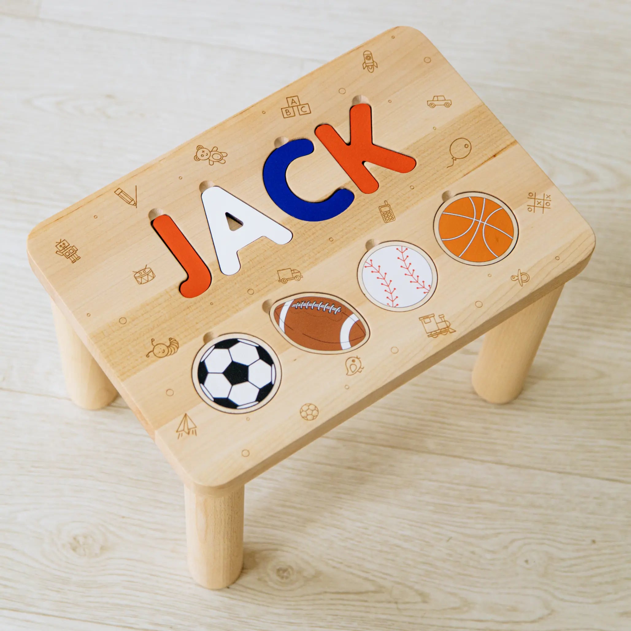 Montessori-Inspired Toddler Step Stool – Personalized ‘Rookie of the Year’ Gift for Kids Montessori Toys for Kids Busypuzzle