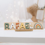 Personalized Rainbow Wooden Name Puzzle – Rainbow Baby Gift Wooden Name Puzzles Busypuzzle