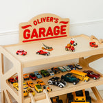 Natural Light Wood Toy Car Garage - Personalized Play Parking Lot Nursery Furniture Busypuzzle