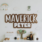Custom Dark Wood Nursery Name Sign – Personalized Baby Wall Decor Personalized Wooden Decor Busypuzzle