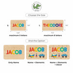 Personalized Wooden Name Puzzle Stool – Montessori Toddler Step Stool Personalized Wooden Decor Busypuzzle