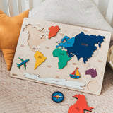 Wooden World Map - Wooden Busy Board