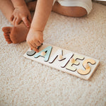Personalized Rainbow Wooden Name Puzzle – Rainbow Baby Gift Wooden Name Puzzles Busypuzzle