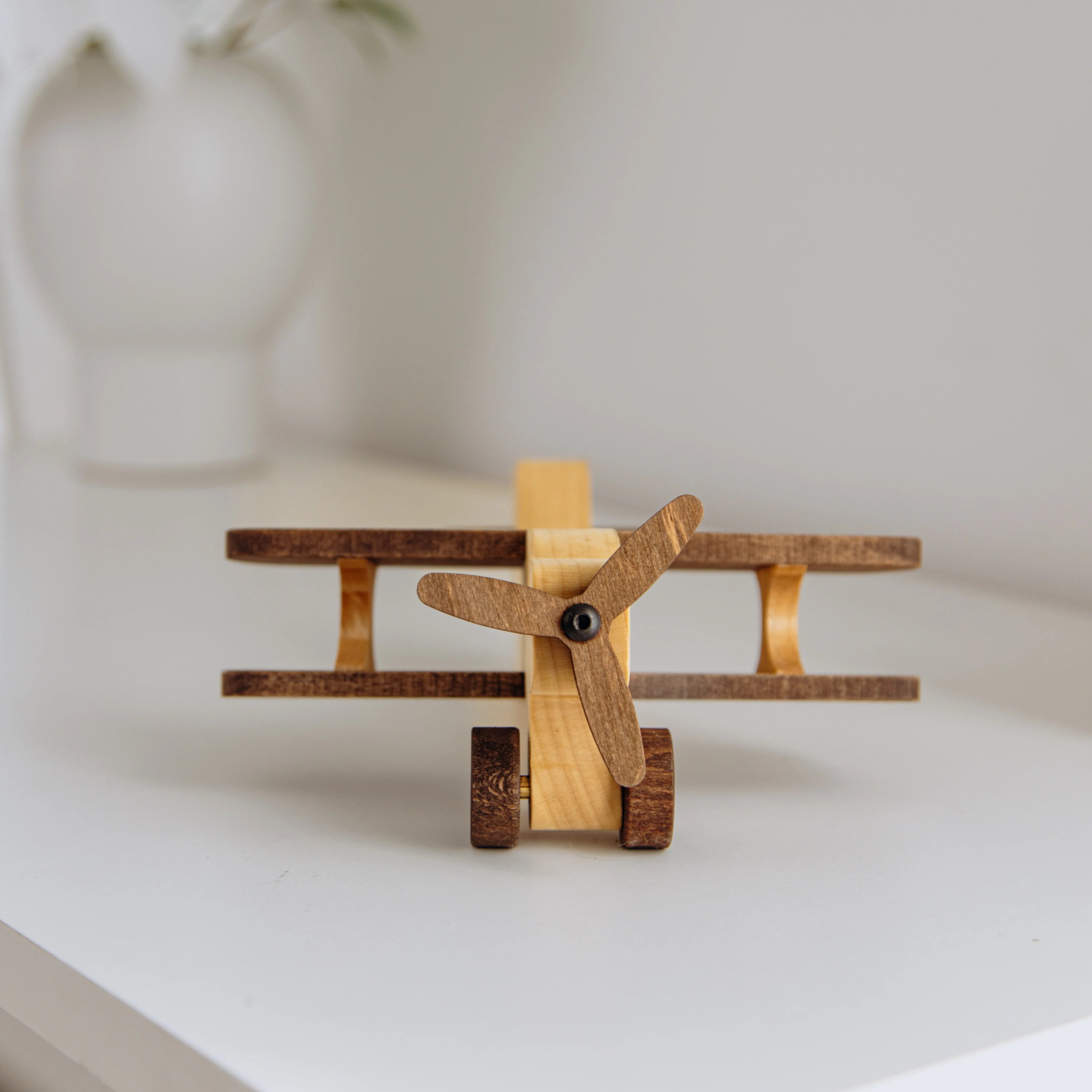 Personalized Wooden Airplane Toy – Natural Wood Aviation Gift Eco-Friendly Wooden Vehicles Busypuzzle