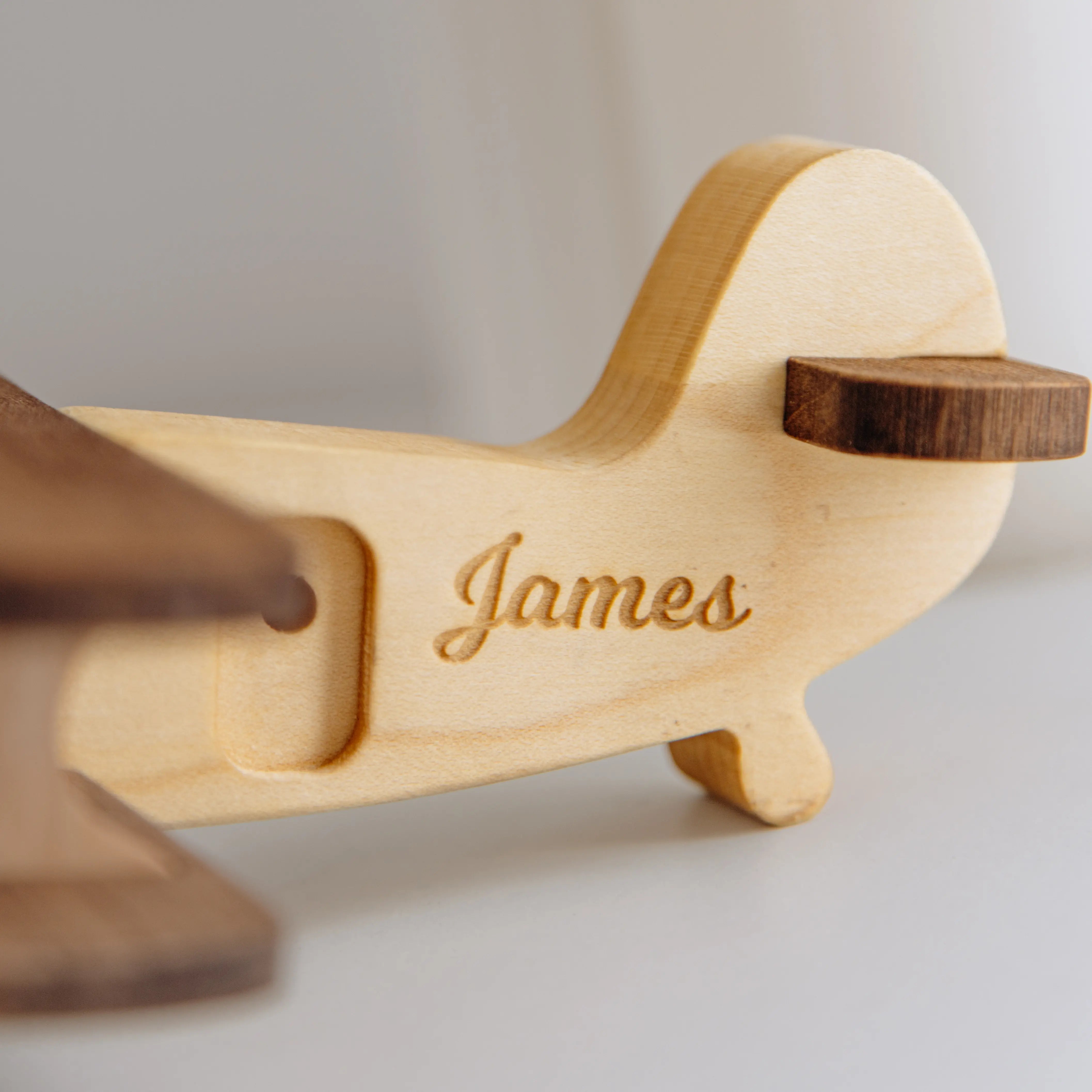 Personalized Wooden Airplane Toy – Natural Wood Aviation Gift Eco-Friendly Wooden Vehicles Busypuzzle