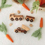 Ultimate Wooden Construction Sets - Crane, Trucks & Magnetic Blocks Bundle Wooden Cars Busypuzzle