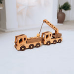 Ultimate Wooden Construction Sets - Crane, Trucks & Magnetic Blocks Bundle Wooden Cars Busypuzzle