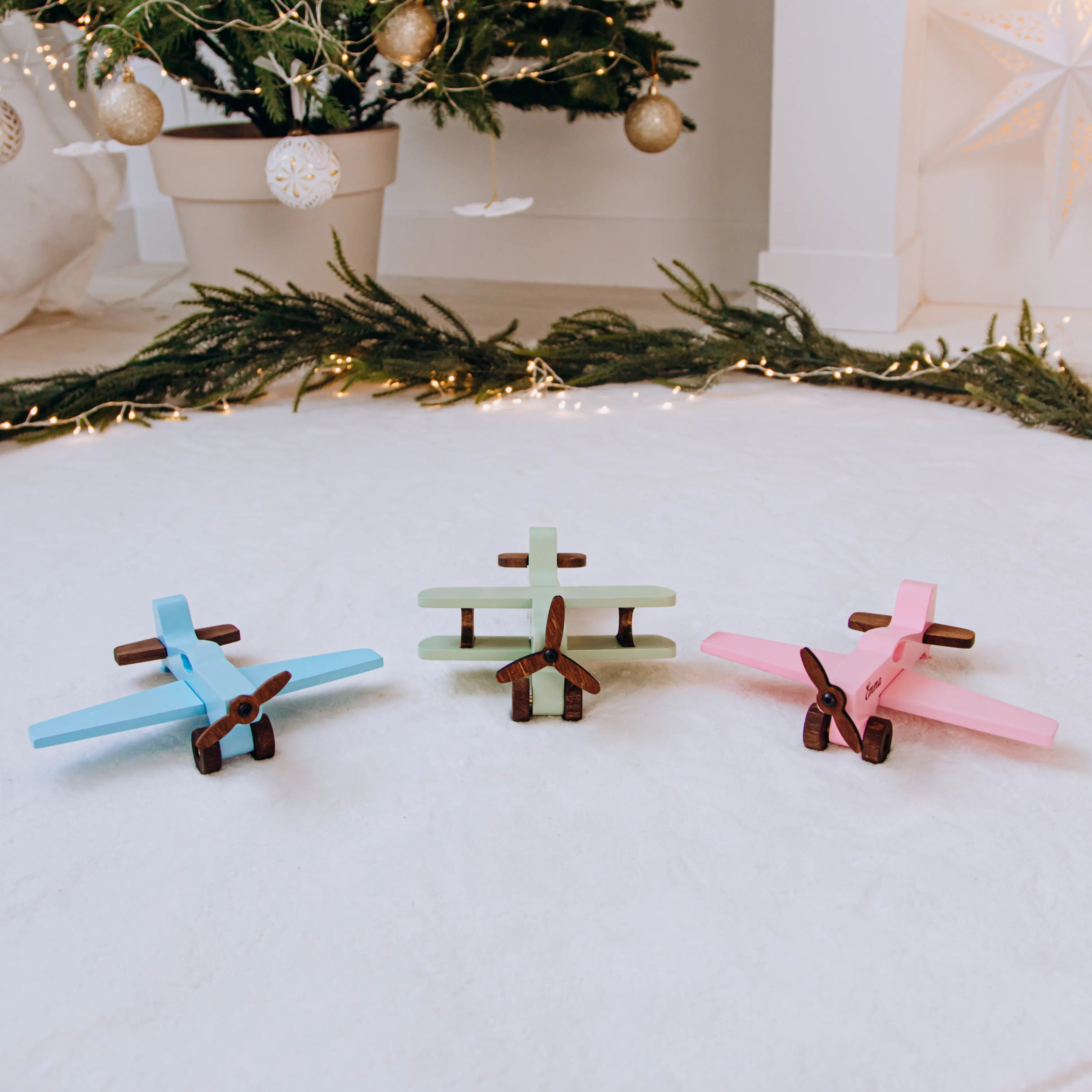Wooden Colored Planes - Personalized Wooden Aviation Toy Eco-Friendly Wooden Vehicles Busypuzzle
