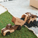 Personalized Wooden Dump Truck Toy - Solid Wood Construction Vehicle Wooden Cars Busypuzzle
