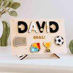 Custom Sports Theme Name Puzzle – First Birthday Keepsake for Boys and Girls Personalized children's products Busypuzzle