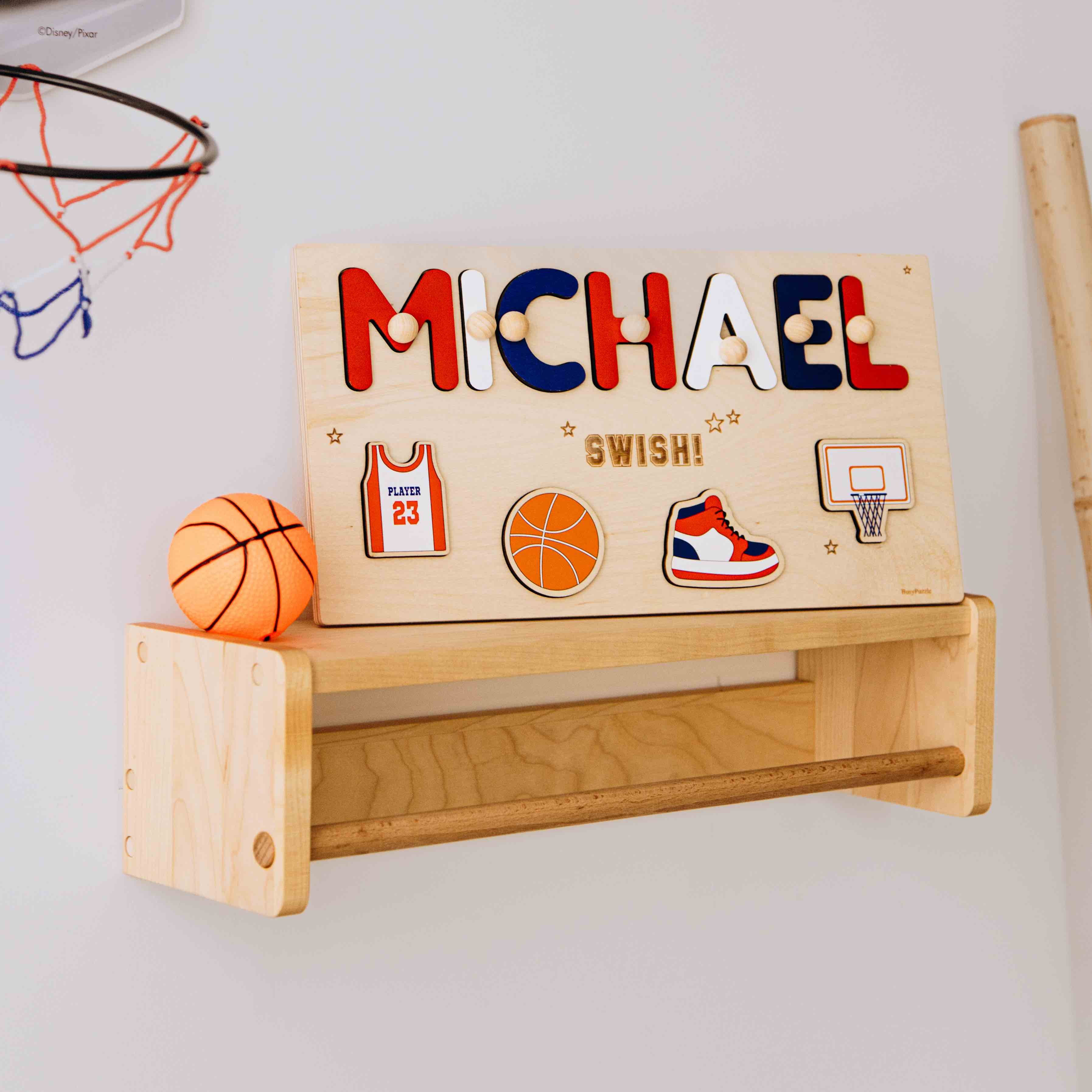 Custom Sports Theme Name Puzzle – First Birthday Keepsake for Boys and Girls Personalized children's products Busypuzzle