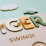 Custom Sports Theme Name Puzzle – First Birthday Keepsake for Boys and Girls