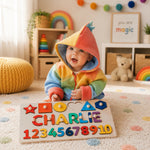 Personalized Wooden Name & Number Puzzle - Montessori Educational Math Board Wooden Busy Boards Busypuzzle