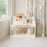 White Wooden Montessori Bookshelf – Custom Kids Book Display