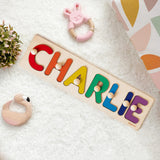 Personalized Rainbow Wooden Name Puzzle – Rainbow Baby Gift