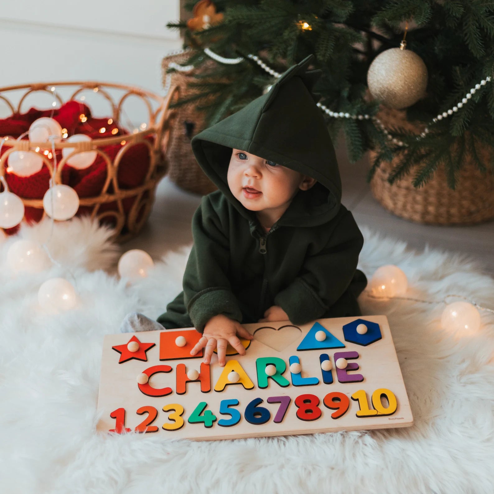 Personalized Wooden Name & Number Puzzle - Montessori Educational Math Board Wooden Busy Boards Busypuzzle