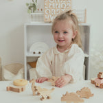 Personalized Wooden Train Set with Animals – Magnetic Montessori Engine & Wagons Eco-Friendly Wooden Trains Busypuzzle