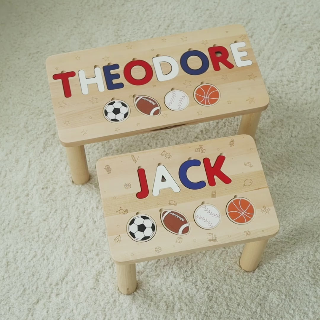 Montessori-Inspired Toddler Step Stool – Personalized ‘Rookie of the Year’ Gift for Kids Montessori Toys for Kids Busypuzzle