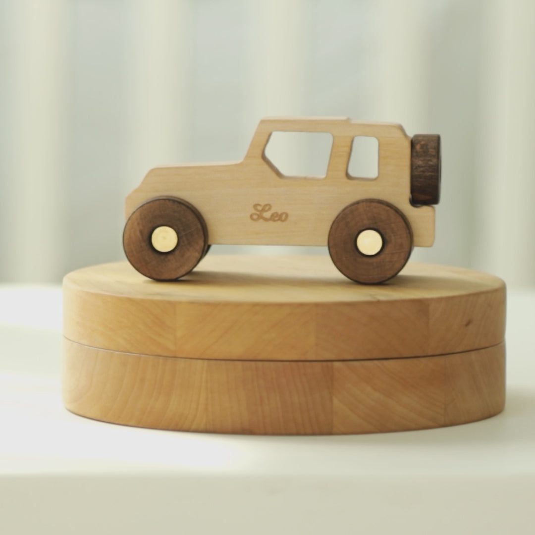 Personalized Wooden Toy Car – Handcrafted Montessori Vehicle Wooden Cars Busypuzzle