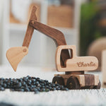 Personalized Wooden Excavator Toy - Eco-Friendly Digger for Toddlers Wooden Cars Busypuzzle
