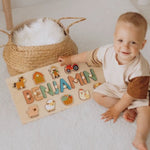 Personalized Farm Name Puzzle with Tractor and Animals – Wooden Montessori Toy for Toddlers and Kids Montessori Toys for Kids Busypuzzle
